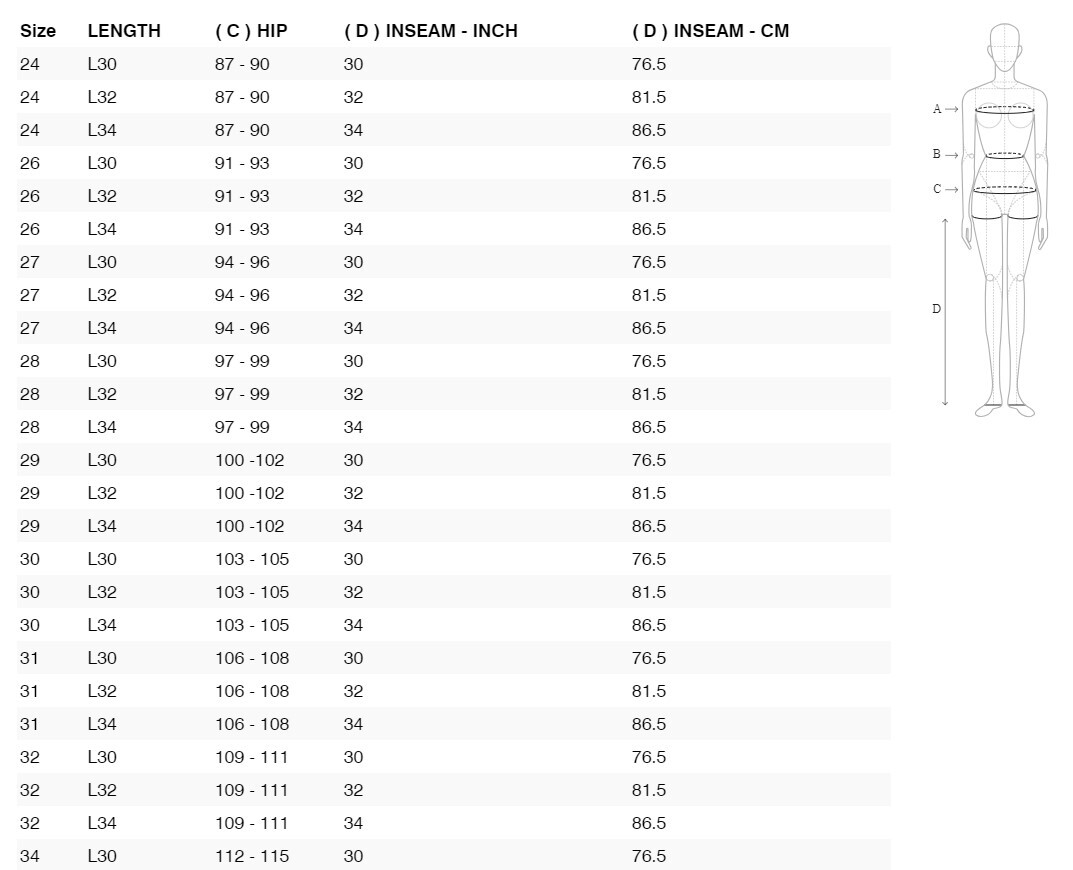 Foto: Size chart REV'IT!