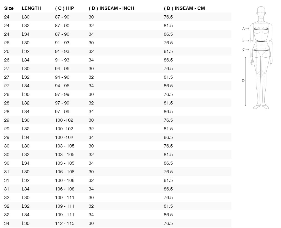 Foto: Size chart REV'IT!