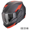 Foto: EXO-TECH EVO TEAM Systeemhelm Mat Zwart-Zilver-Rood